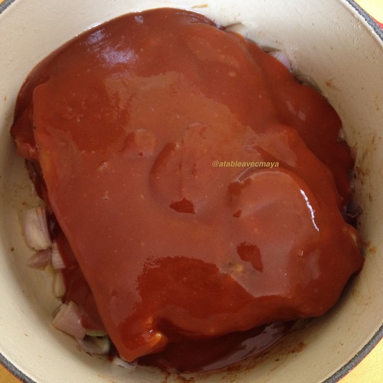 6. on recouvre de sauce