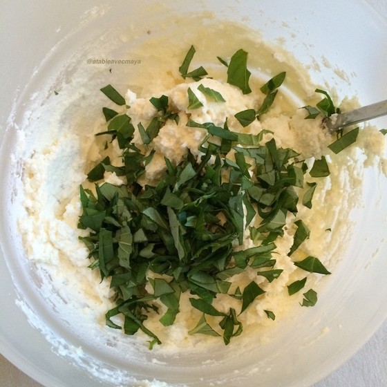 2. fromages ecrases et basilic