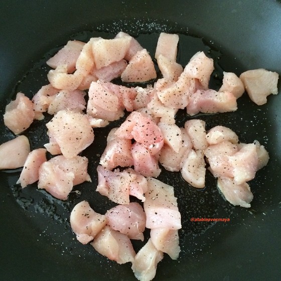 2. début cuisson poulet