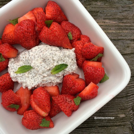 1. pudding chia - pudding chia et fraises